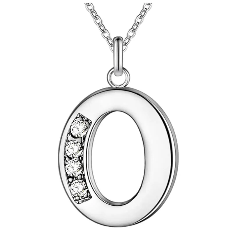 26 Letters A-Z Free Shipping silver plated Necklace Stamp fashion silver jewelry Fashion Pendant best birthday gift