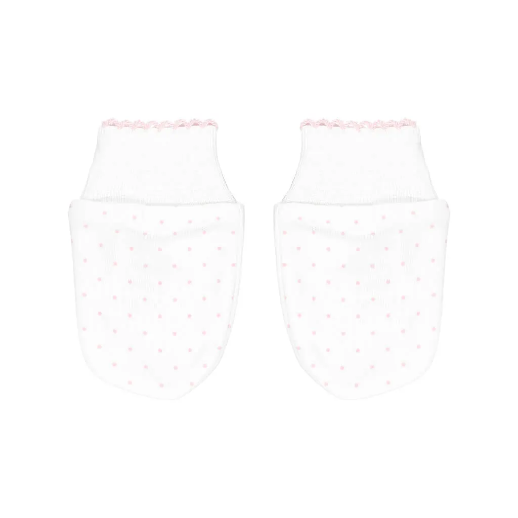 Basic Dots Mittens White/Pink