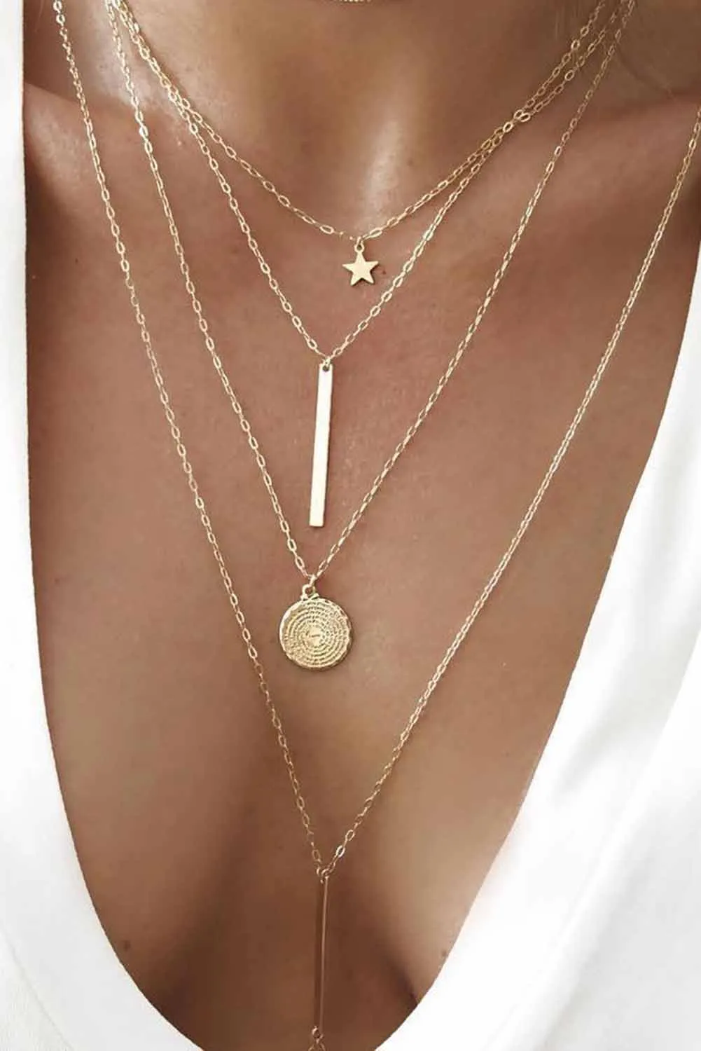 Boho Multi-Layered Pendant Necklace