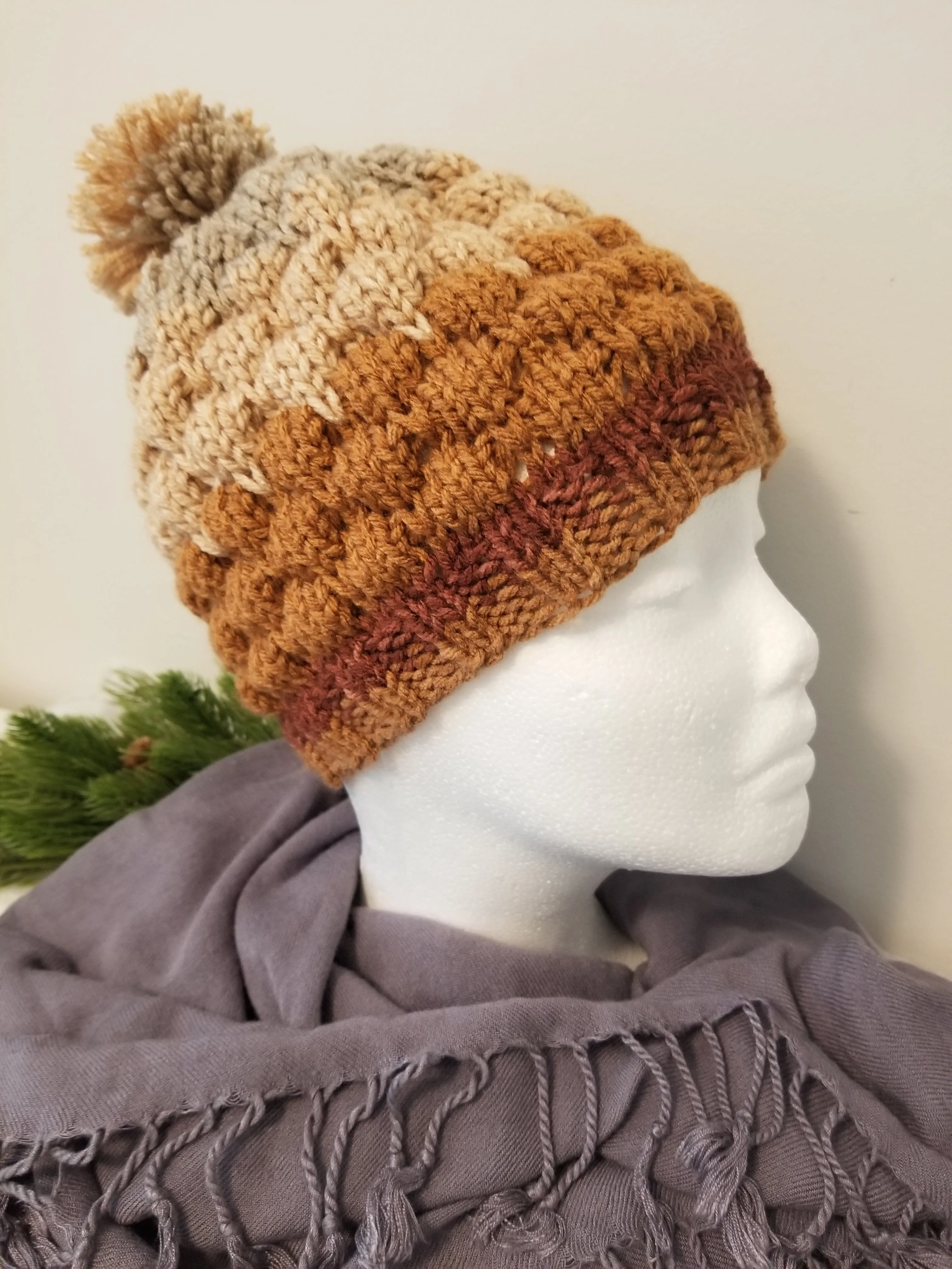 Bubble Beanie - color: Taupe Ombre, size: adult