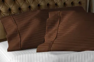 Chocolate Stripe pillow covers