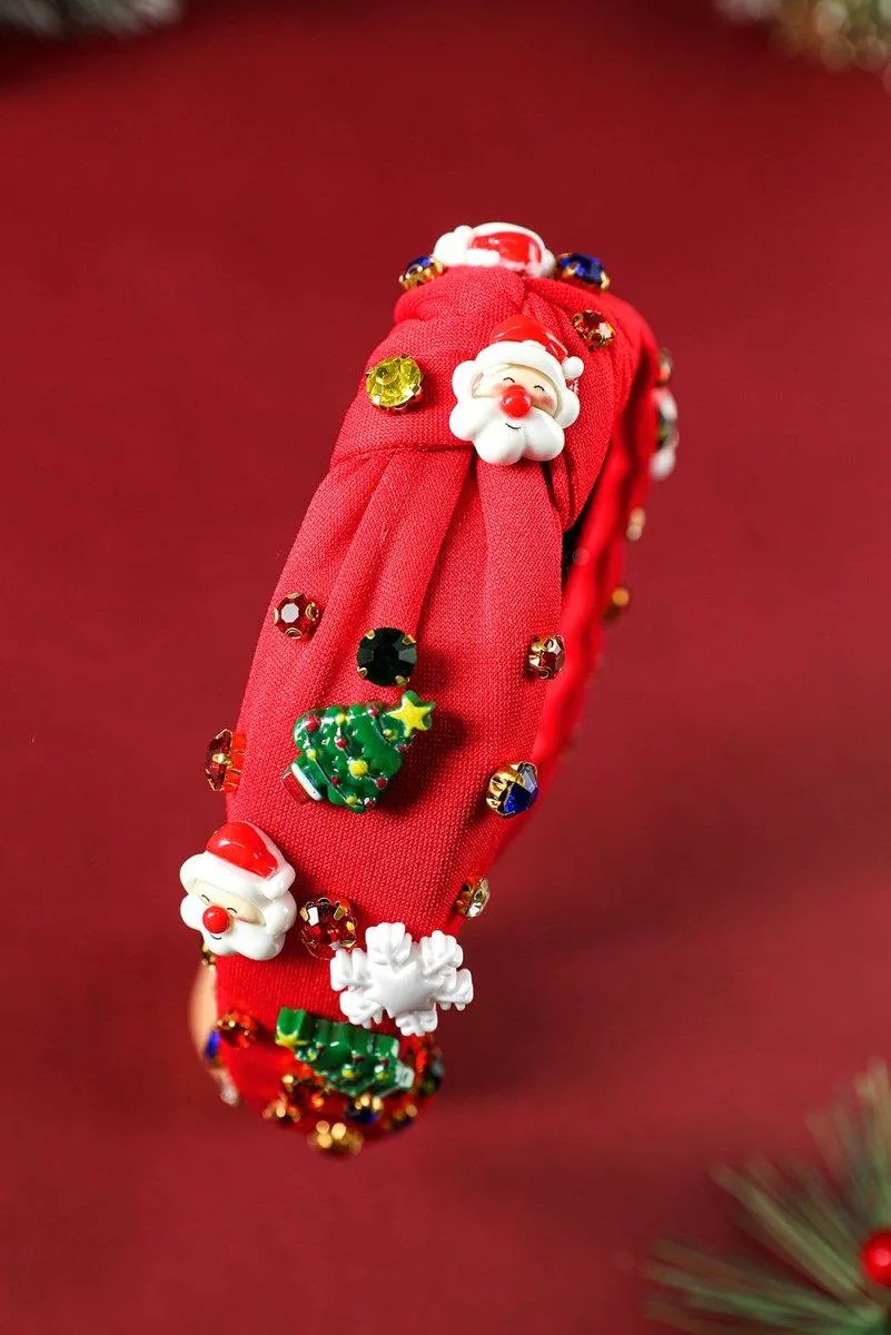 Christmas Rhinestone Icons Knotted Headband