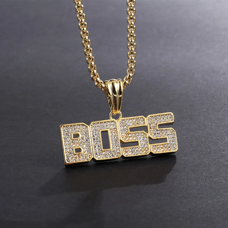 Cool Hiphop English Letter Necklace for men gold Chain Smalll Necklace Pendant on neck Necklace Jewelry