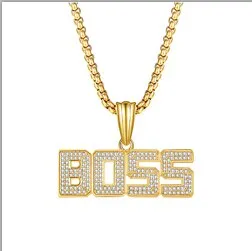 Cool Hiphop English Letter Necklace for men gold Chain Smalll Necklace Pendant on neck Necklace Jewelry
