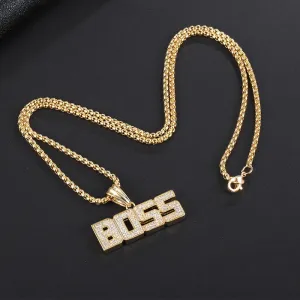 Cool Hiphop English Letter Necklace for men gold Chain Smalll Necklace Pendant on neck Necklace Jewelry