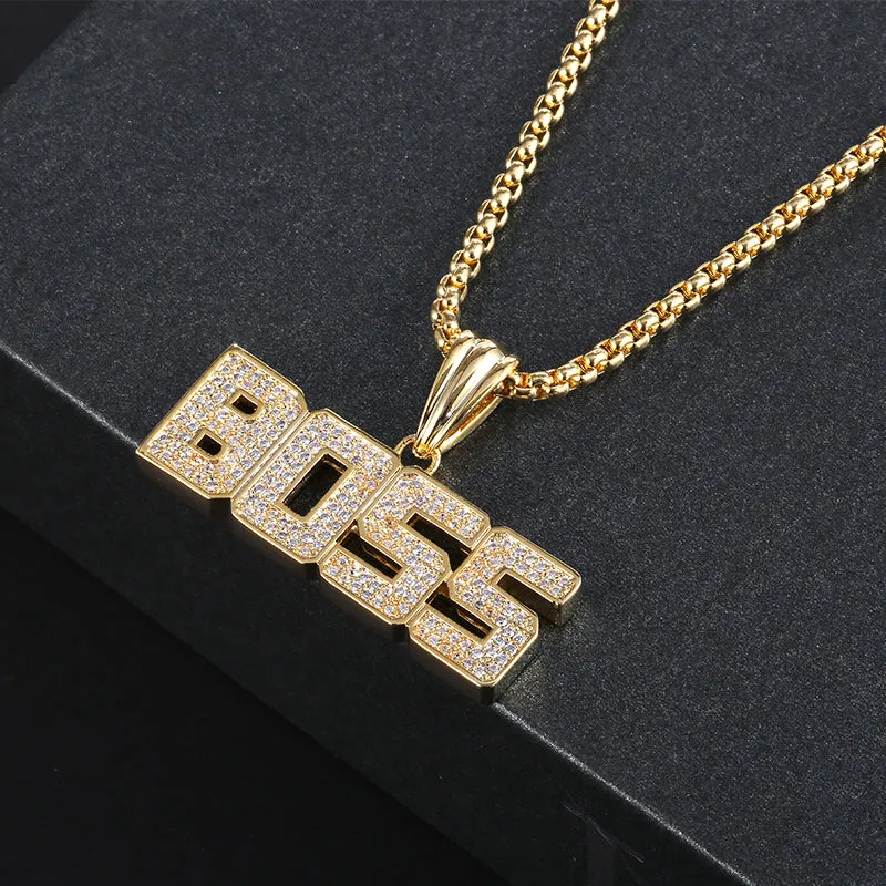 Cool Hiphop English Letter Necklace for men gold Chain Smalll Necklace Pendant on neck Necklace Jewelry
