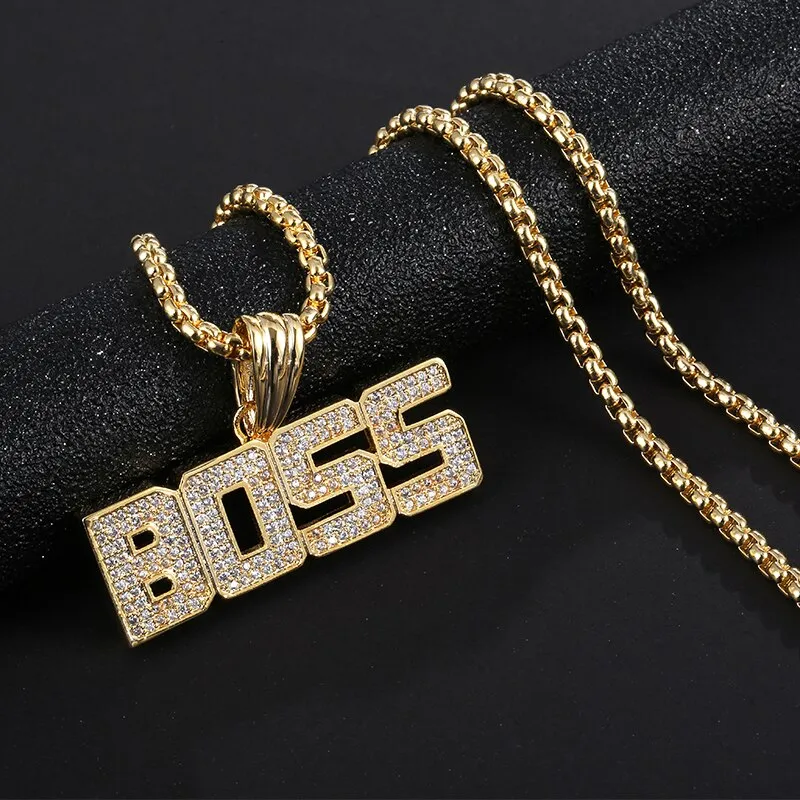 Cool Hiphop English Letter Necklace for men gold Chain Smalll Necklace Pendant on neck Necklace Jewelry
