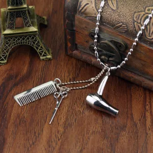 dongsheng Jewelry Neck lace Tools Hair Dryer/Scissor/Comb Pendants Necklace