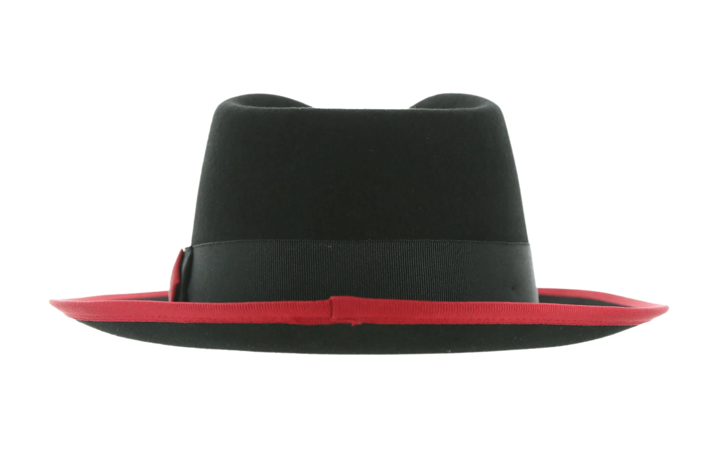 Ferrecci Jacob Trilby Soft 100% Australian Wool Felt Body With Removable Feather Fully Crushable Red Black Hat Great for Travel