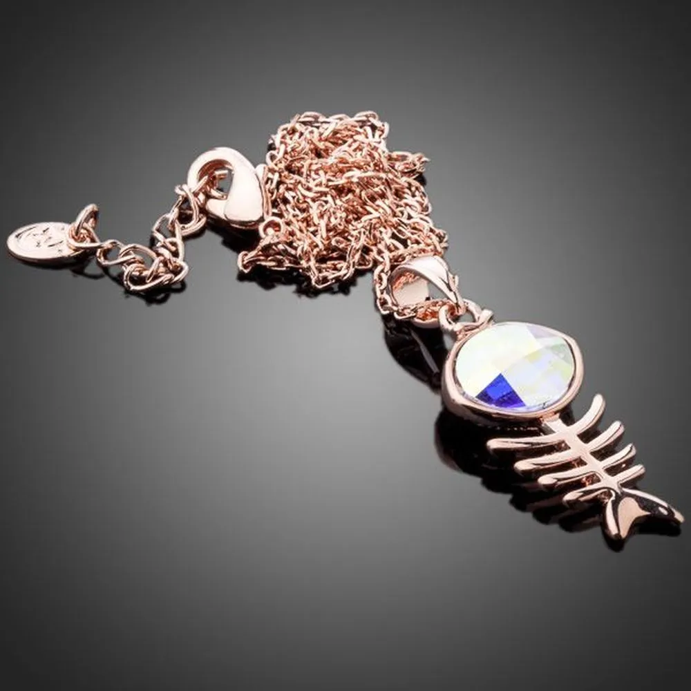Fish Bone Crystal Necklace KPN0117