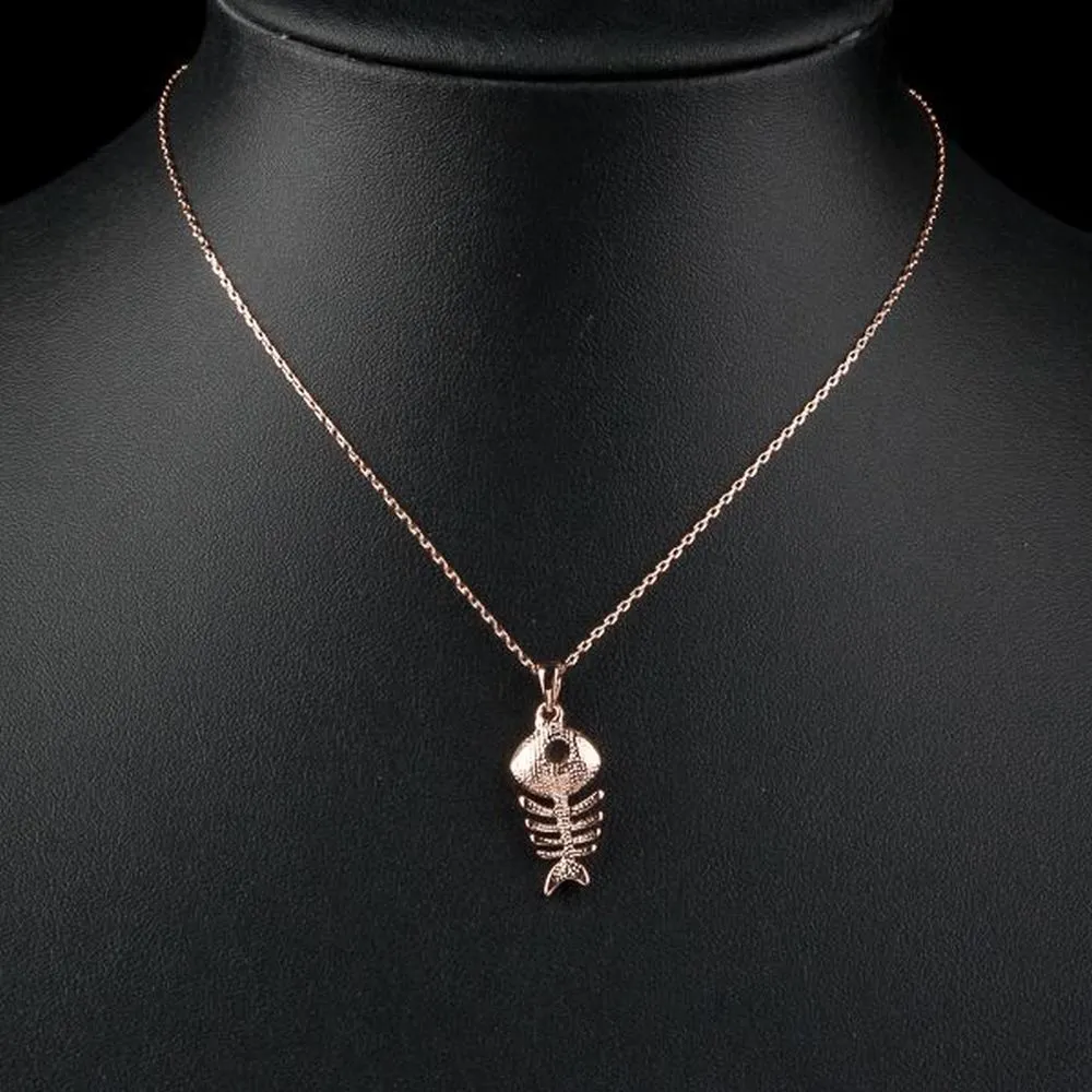Fish Bone Crystal Necklace KPN0117