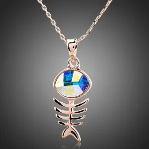 Fish Bone Crystal Necklace KPN0117
