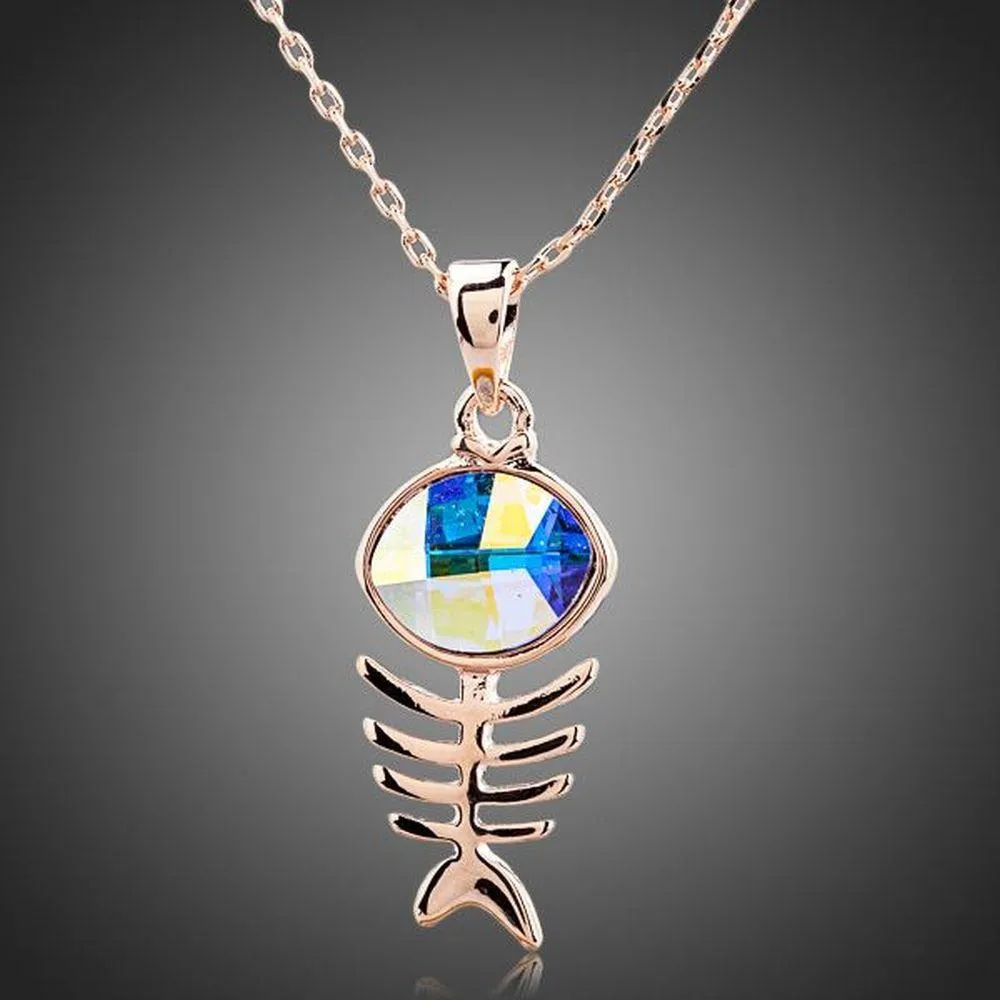 Fish Bone Crystal Necklace KPN0117