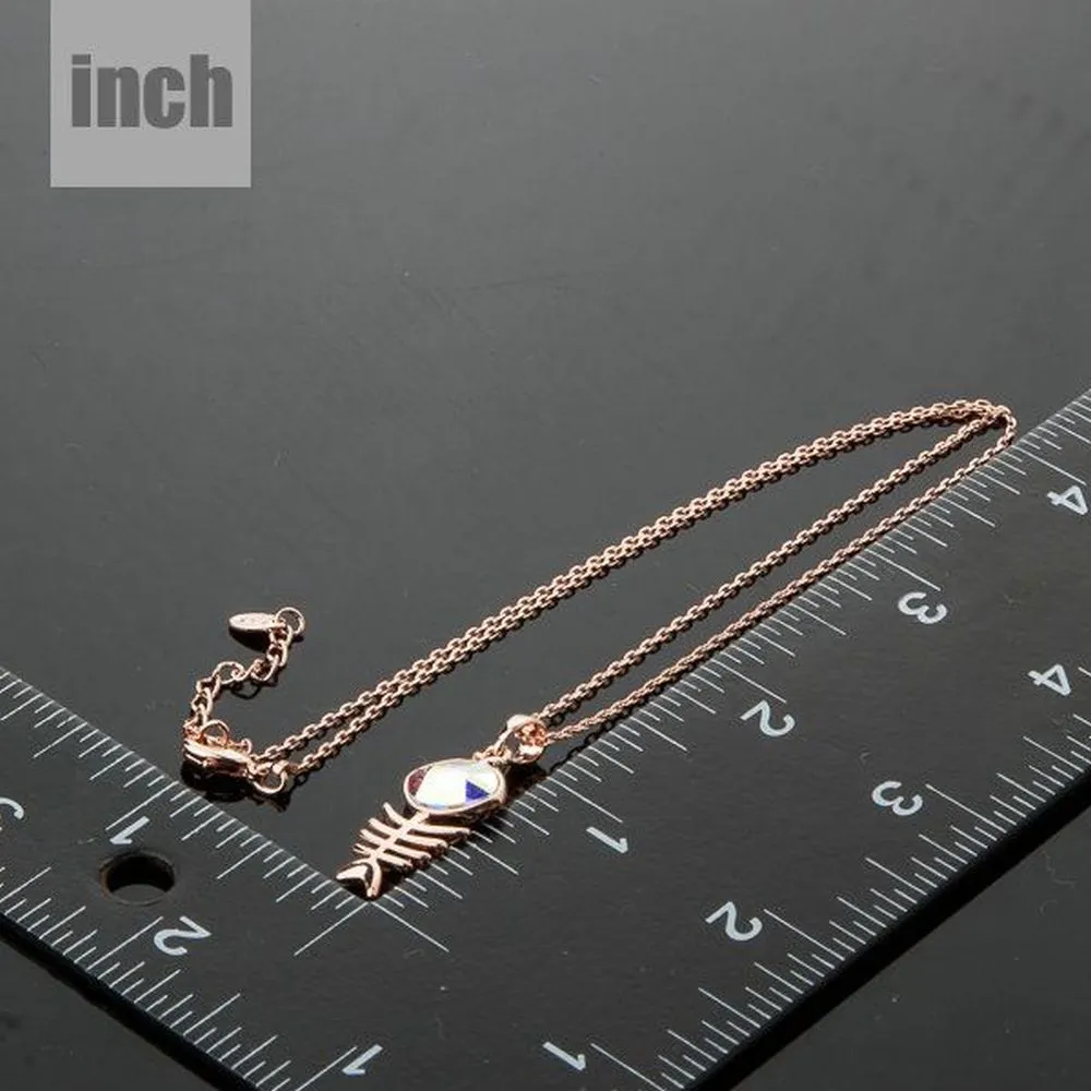 Fish Bone Crystal Necklace KPN0117