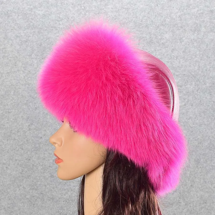 Fox Fur Grass Hat Women's Winter Thickened Warm Ear Protection Hat Leather