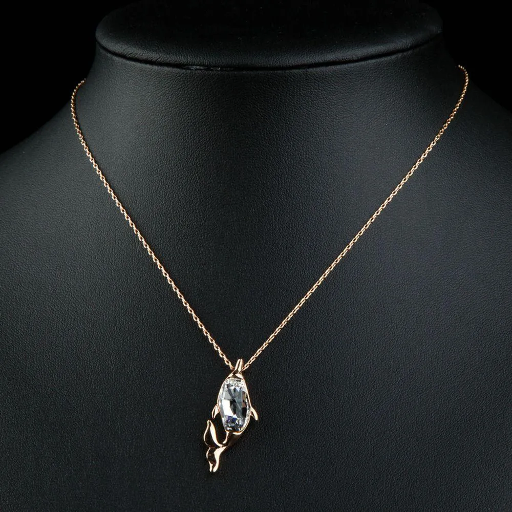Golden Fish Shape Chain Necklace KPN0213