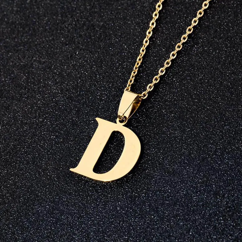 Initial Letter Pendant Necklace for Women Gold Chain Jewelry