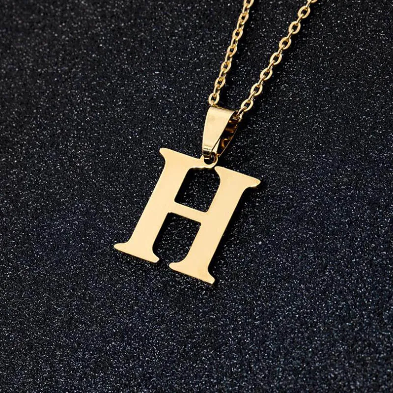 Initial Letter Pendant Necklace for Women Gold Chain Jewelry