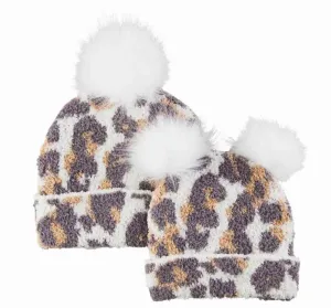 Leopard Mom Mini Beanie Set