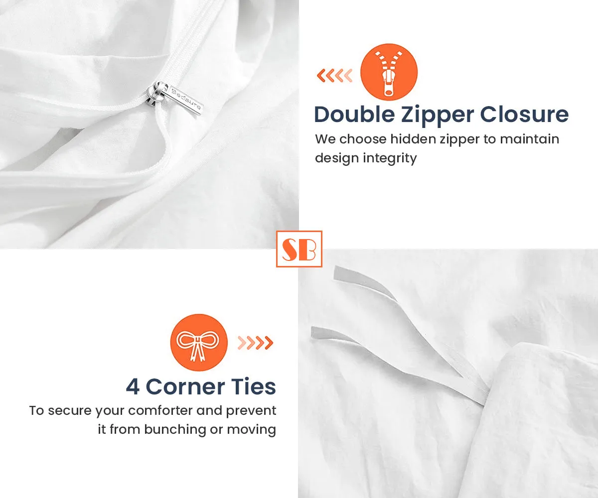 Luxury Taupe Stripe Duvet Cover Set