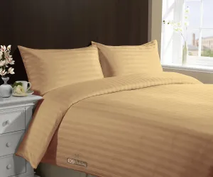 Luxury Taupe Stripe Duvet Cover Set