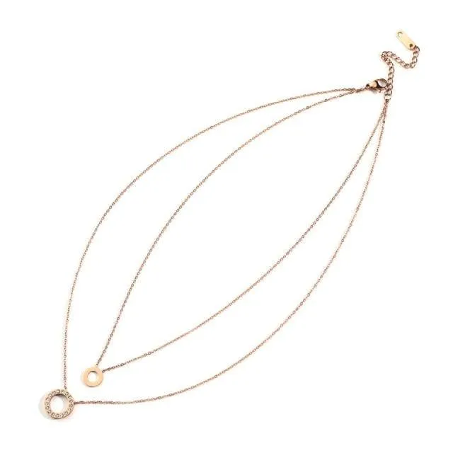Necklaces Charm Jewelry Multilayer Geometric Patterns #19021B