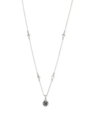 Nola Silver Pendant Necklace In Platinum Drusy