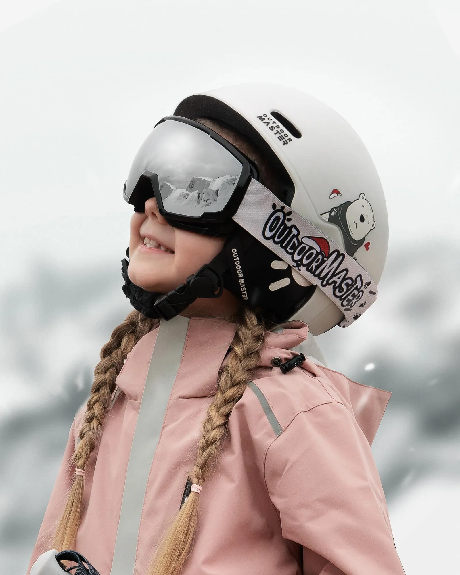 OutdoorMaster Kids Ski Helmet and Goggles Set, Snowboard Helmet, Durable PC Shell & EPS Foam, Snow Helmet 12 Cooling Vents, Dial Fit Skiing Helmet, Safety-Certified Snow Sport Helmets for Boys & Girls