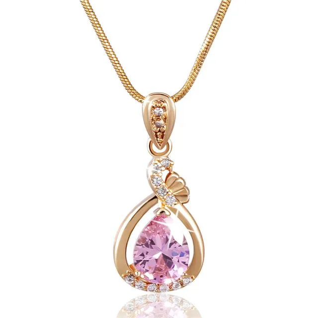 Oval Shaped Water Drop Necklace
