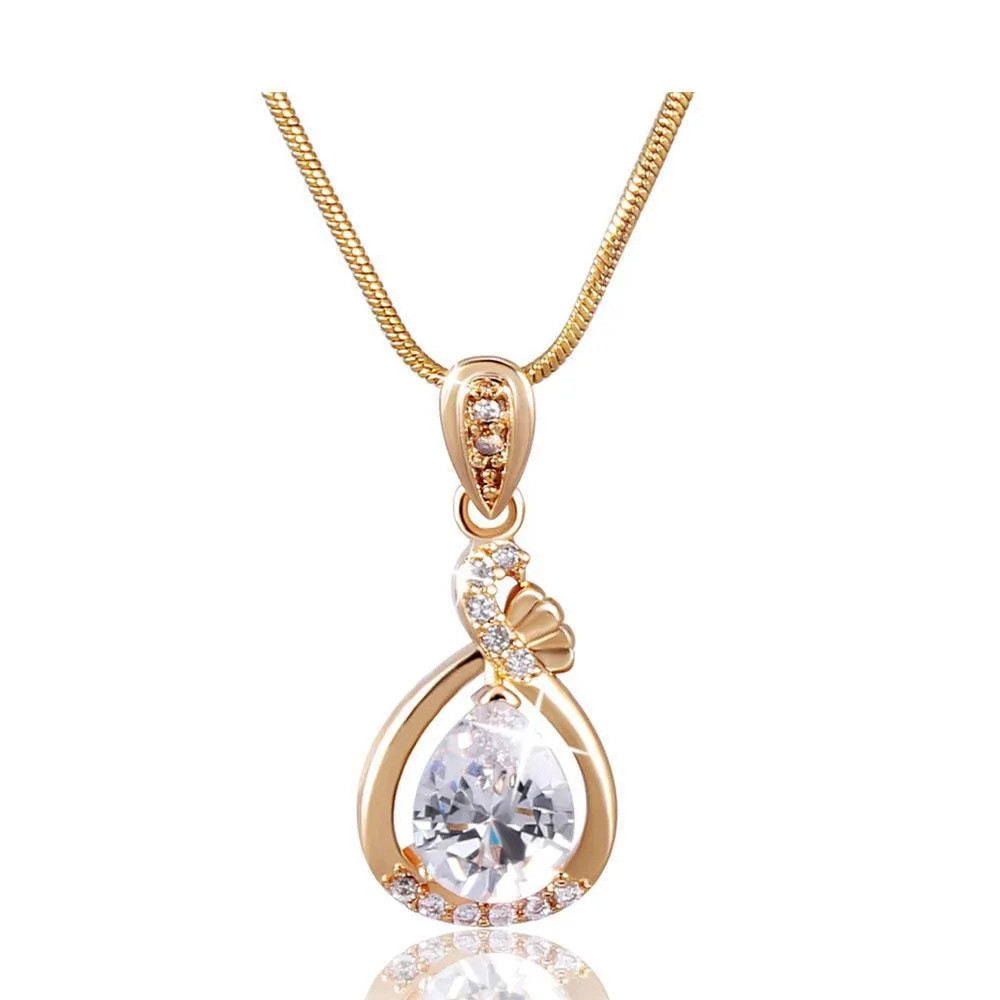 Oval Shaped Water Drop Necklace