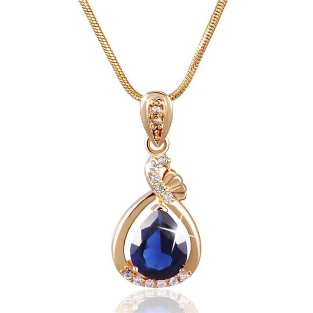 Oval Shaped Water Drop Necklace