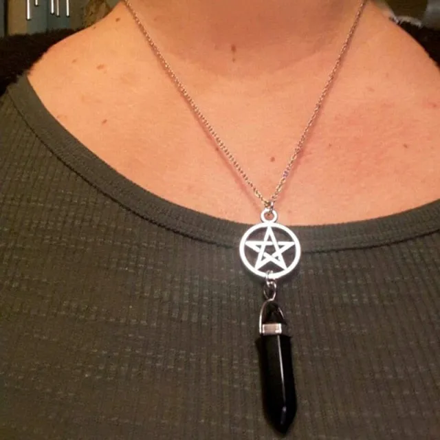 Pentagram And Crystal Necklaces