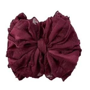 Rockin Royalty - Maroon Ruffled Baby Girl Headband