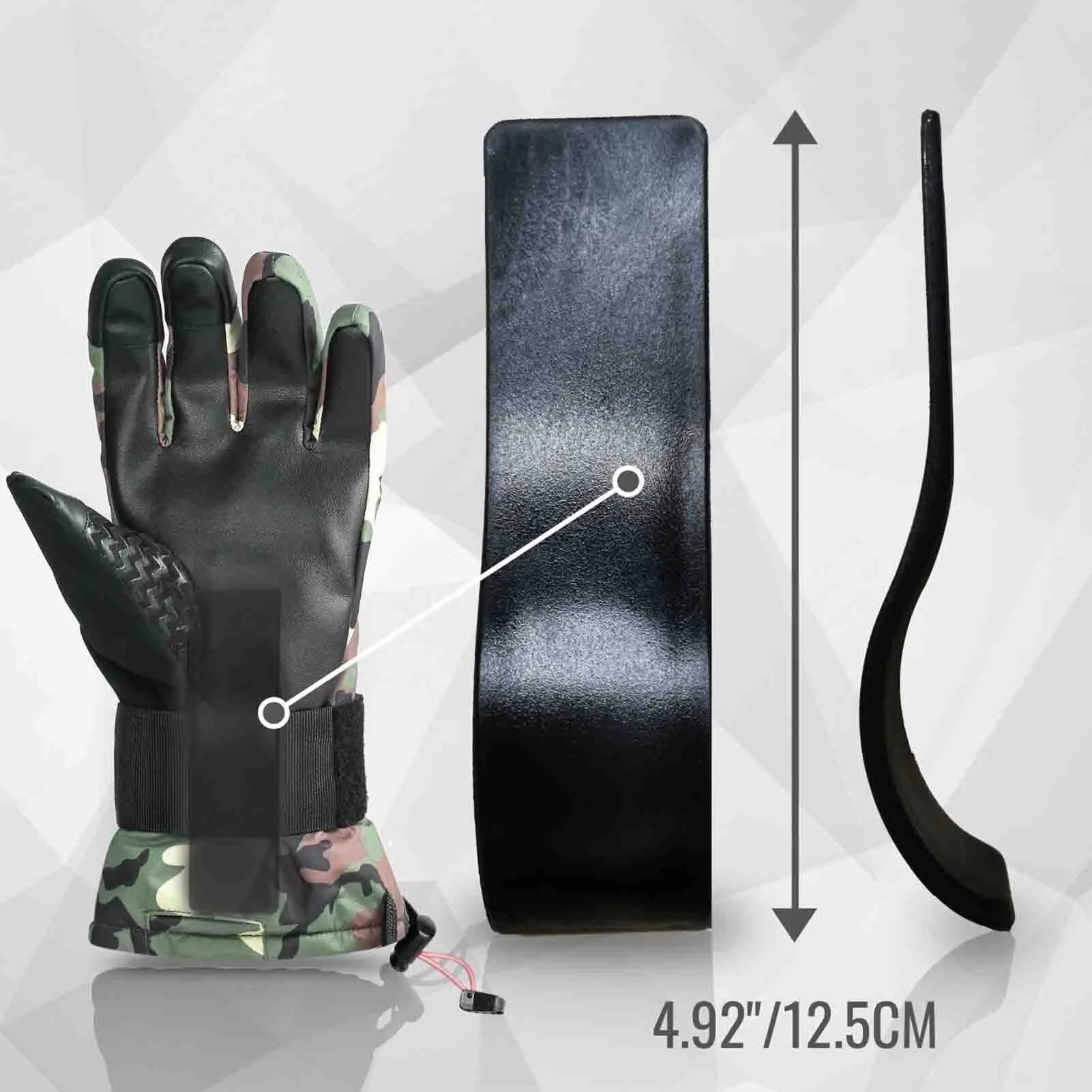 Snowboard & Ski Gloves with Wrist Guard (Camouflage)