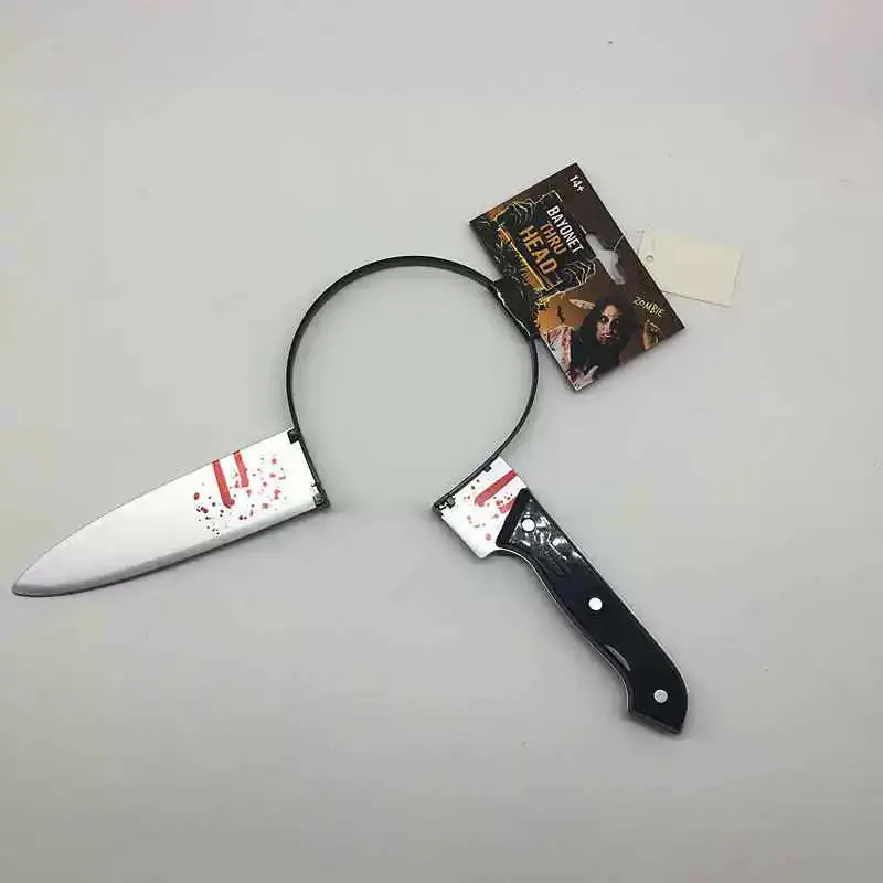 Tricky Halloween Headbands with Simulated Weapons