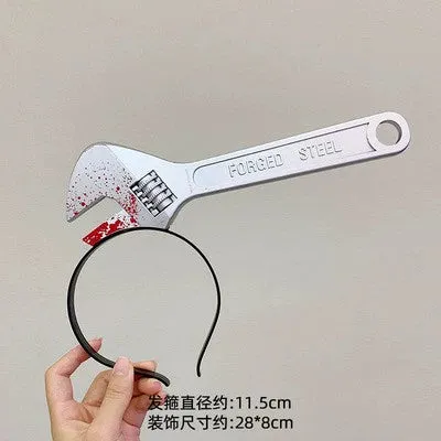 Tricky Halloween Headbands with Simulated Weapons