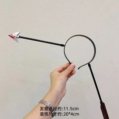 Tricky Halloween Headbands with Simulated Weapons