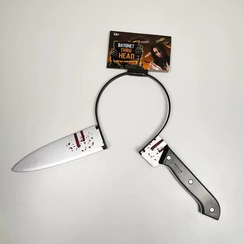 Tricky Halloween Headbands with Simulated Weapons