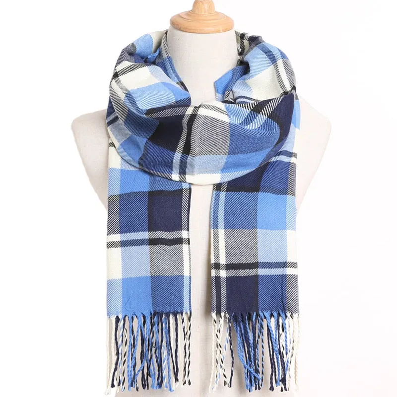 [VIANOSI] 2019 Plaid Winter Scarf Women Warm Foulard Solid Scarves Fashion Casual Scarfs Cashmere Bufandas Hombre