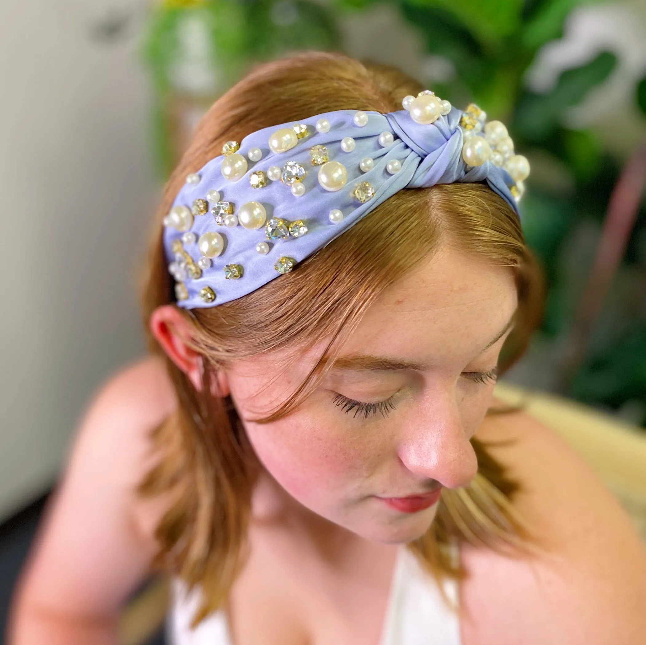 Winslet Jeweled Satin Headband