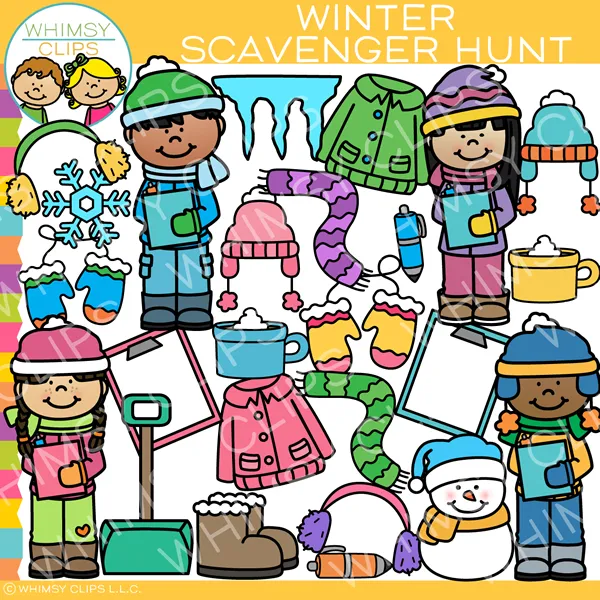 Winter Scavenger Hunt Clip Art